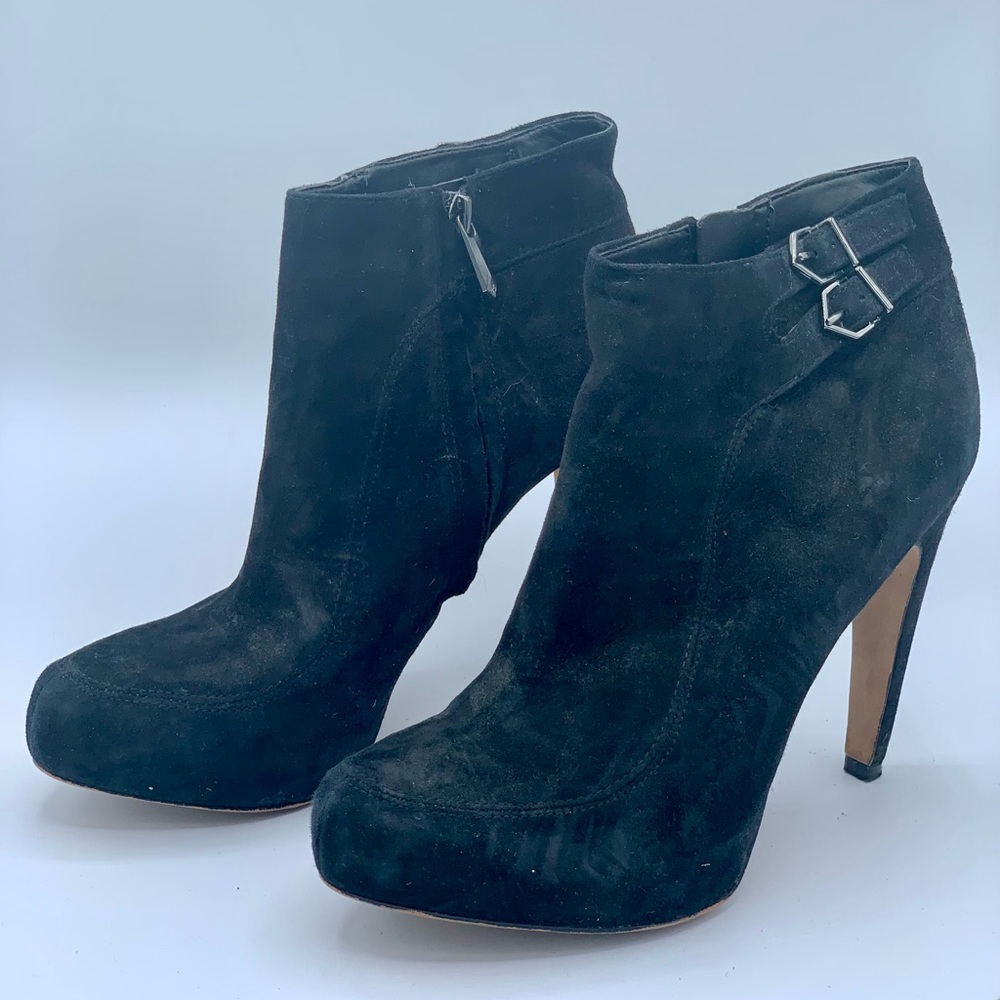 Sam Edelman black suede heel ankle booties